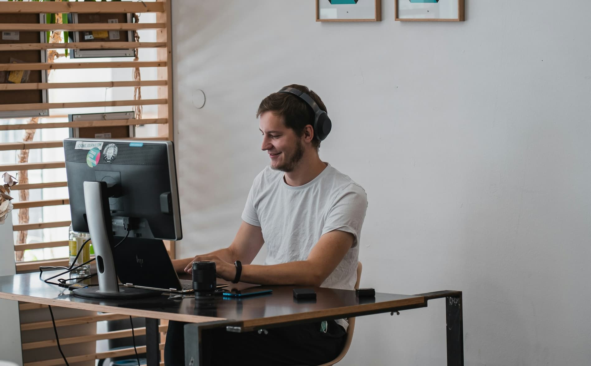 Person at desk working