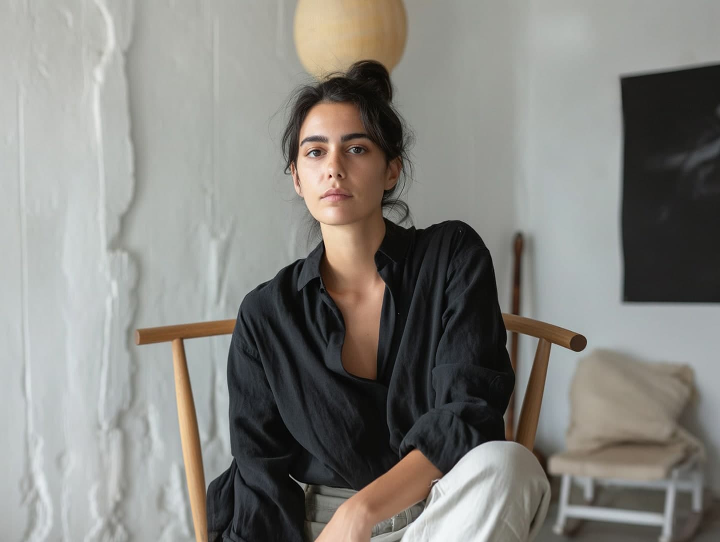 Person sitting on chair looking frustrated